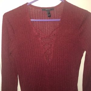 Red bodysuit with buttons